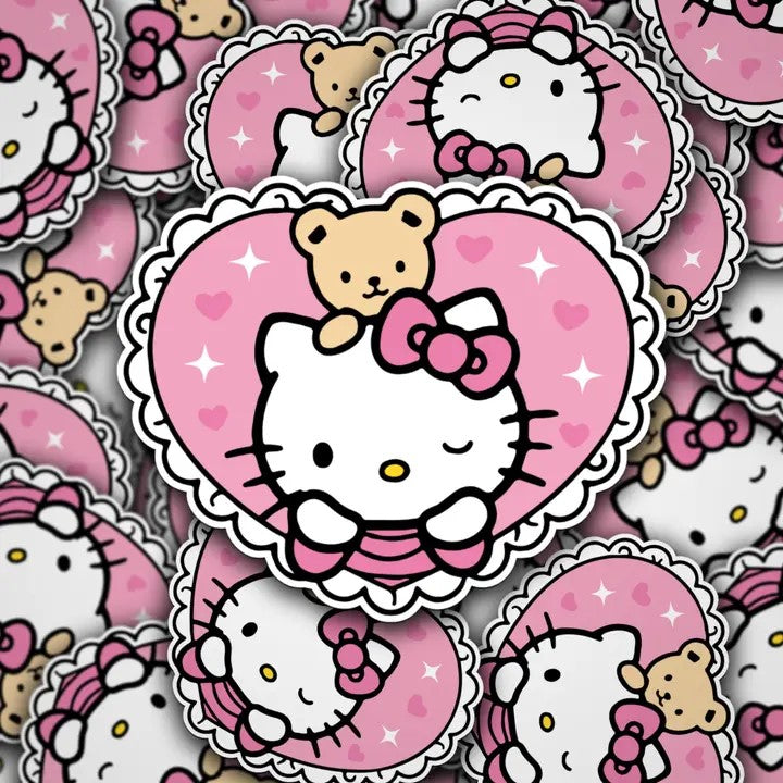 Sticker - Hello Kitty With Bear-hotRAGS.com
