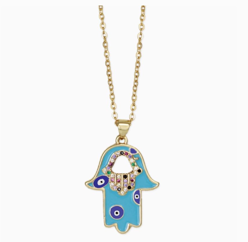 Necklace - Hamsa Hand Eye-hotRAGS.com