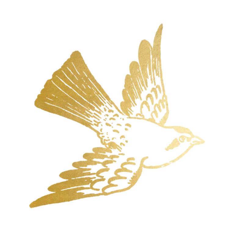 Tattoo - Cartolina Bird Pair - Gold-hotRAGS.com