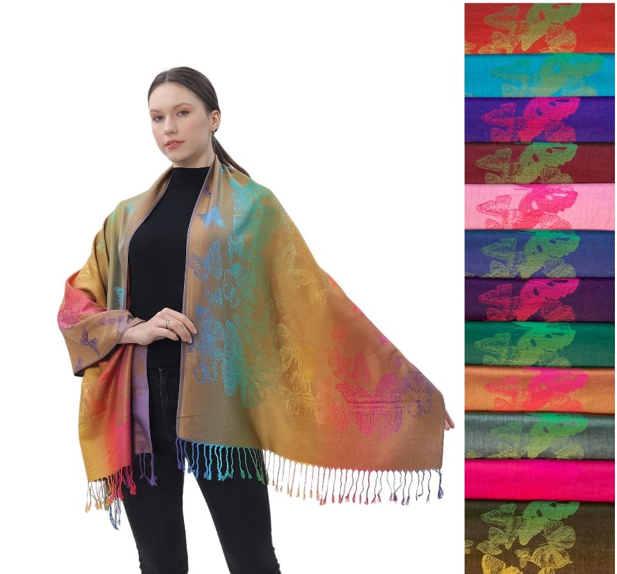 Pashmina - Butterfly Rainbow-hotRAGS.com