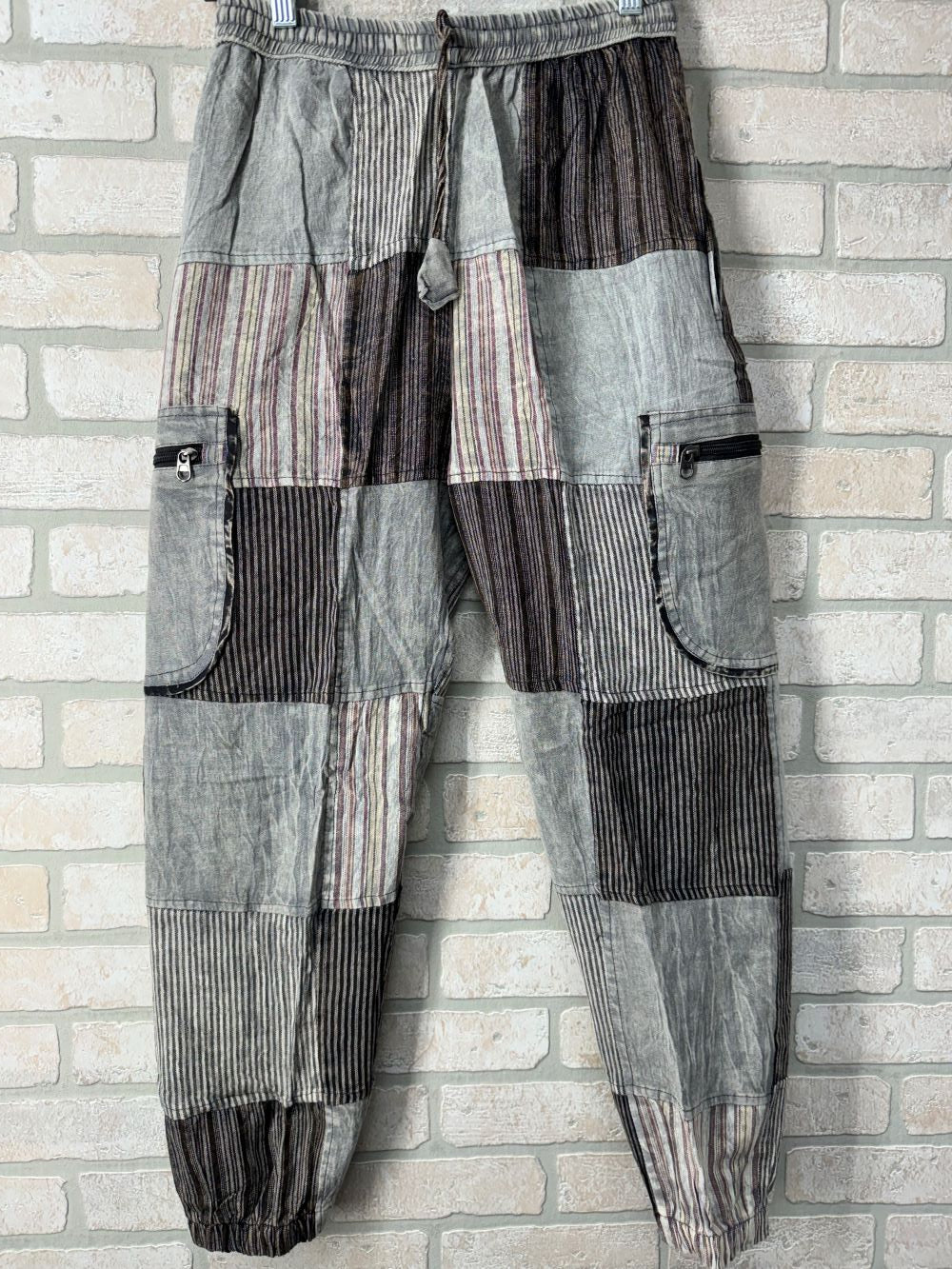 Pant - Multi Grey Patchwork Cargo Pant-hotRAGS.com