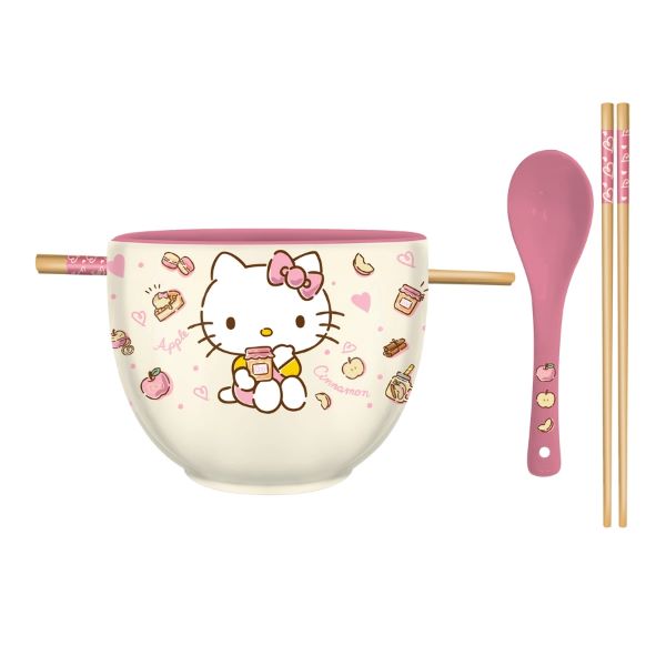 Ramen Bowl - Hello Kitty With Spoon And Chopsticks - 20oz-hotRAGS.com