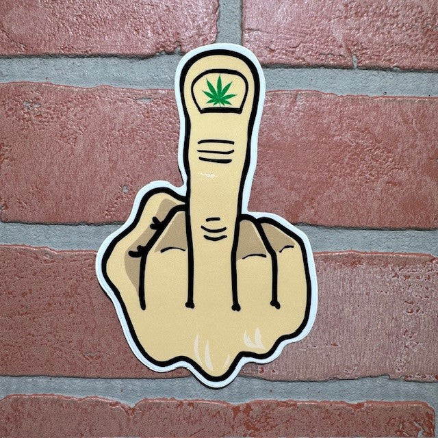 Sticker - Middle Finger Leaf-hotRAGS.com