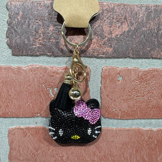 Keychain - Hello Kitty Crystal - Black-hotRAGS.com