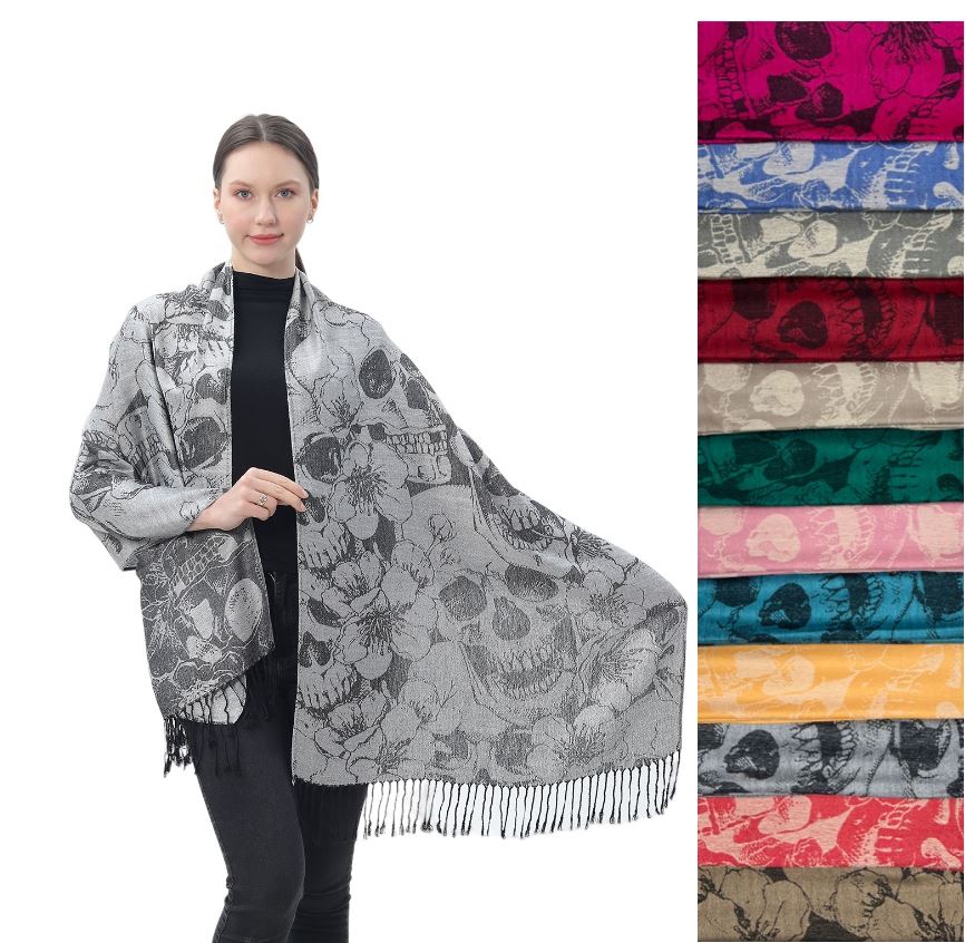 Pashmina - Skeleton Floral-hotRAGS.com