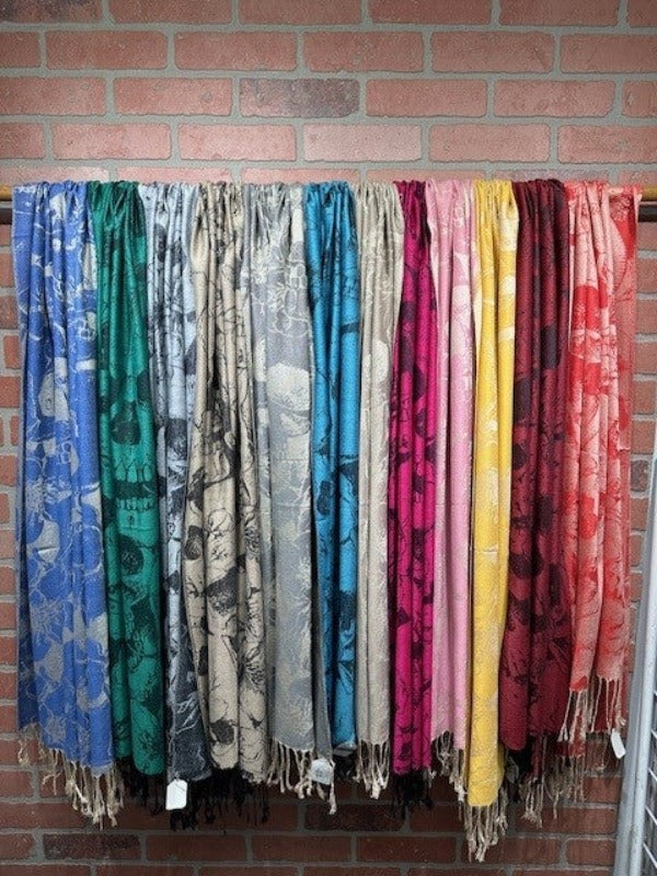 Pashmina - Skeleton Floral-hotRAGS.com