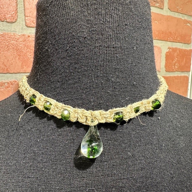 Necklace - Hemp Mushroom - Dark Green-hotRAGS.com