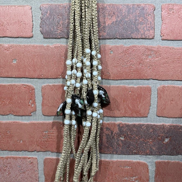 Necklace - Hemp Shroom Teardrop - White