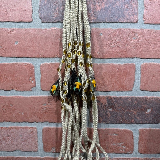Necklace - Hemp Shroom Teardrop - Yellow