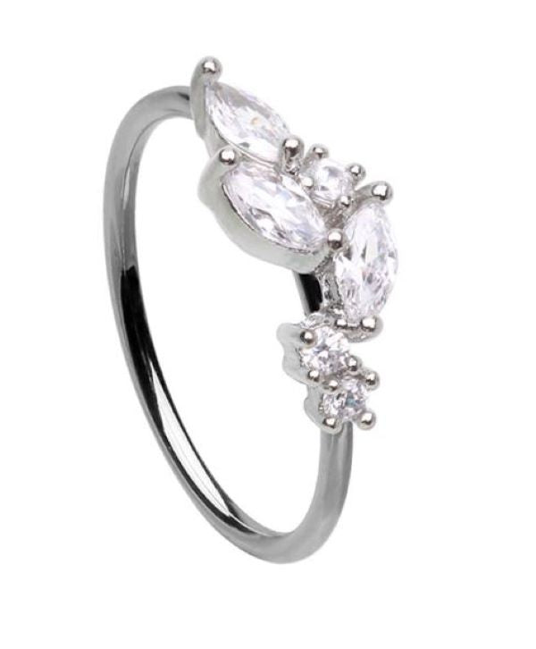 Nose Ring - Cubic Zirconia - Marquis-hotRAGS.com