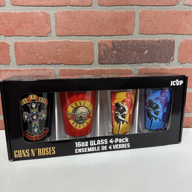 Glass Set - Guns N’ Roses Pint Glass Set (4-Pack / 16oz)-hotRAGS.com