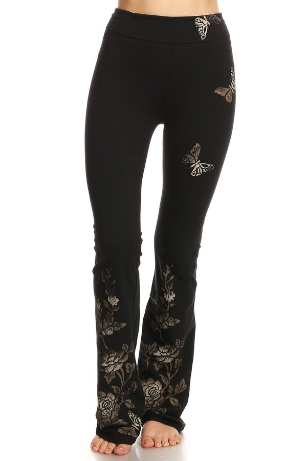 Pant - Butterfly Floral Bootcut
