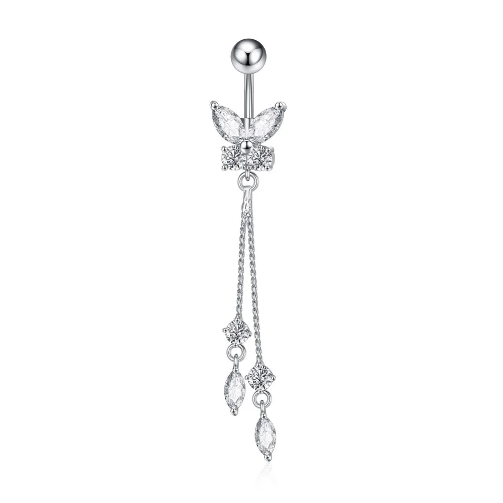 Belly Ring - Butterfly Dangle-hotRAGS.com