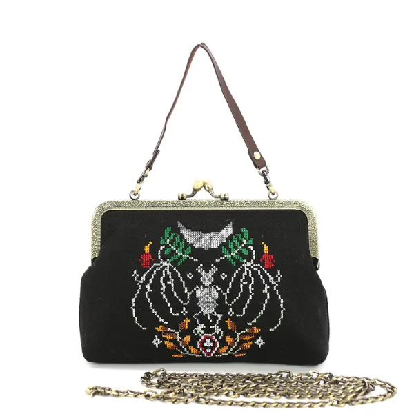 Bag - Skull Bat - Vintage Kisslock Bag-hotRAGS.com
