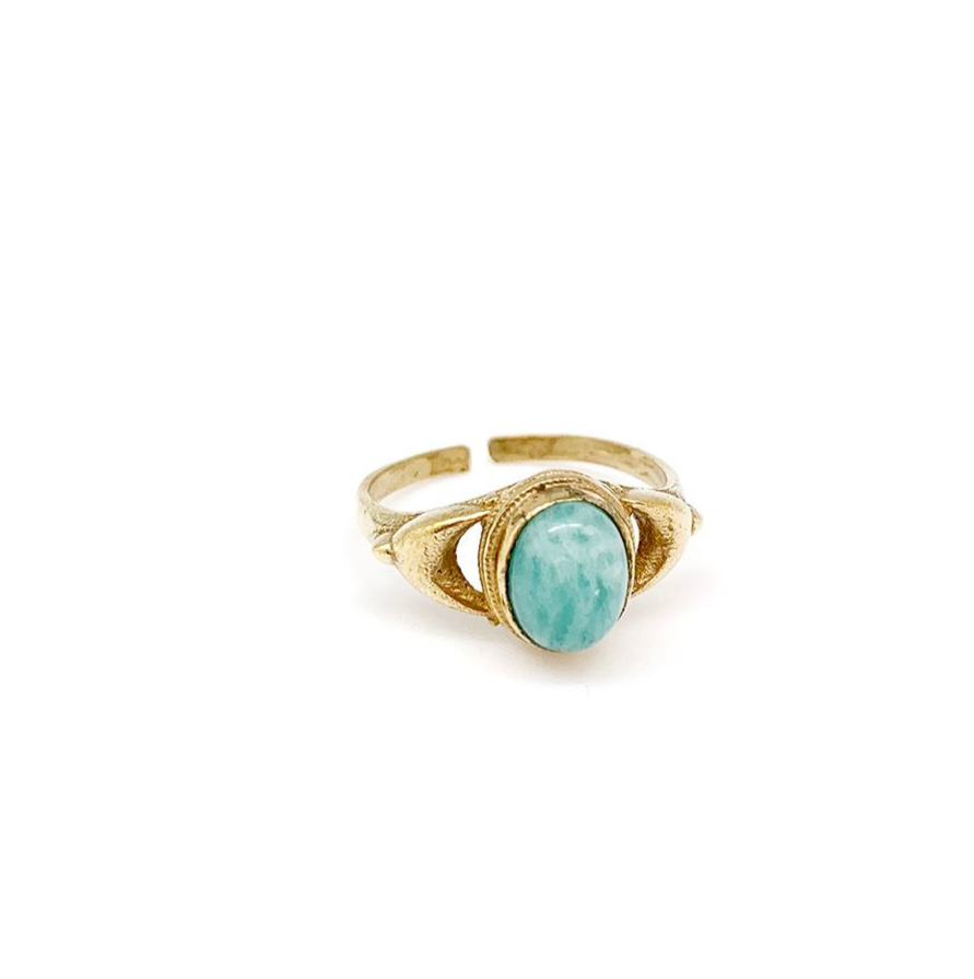 Ring - Gold Amazonite Oval-hotRAGS.com