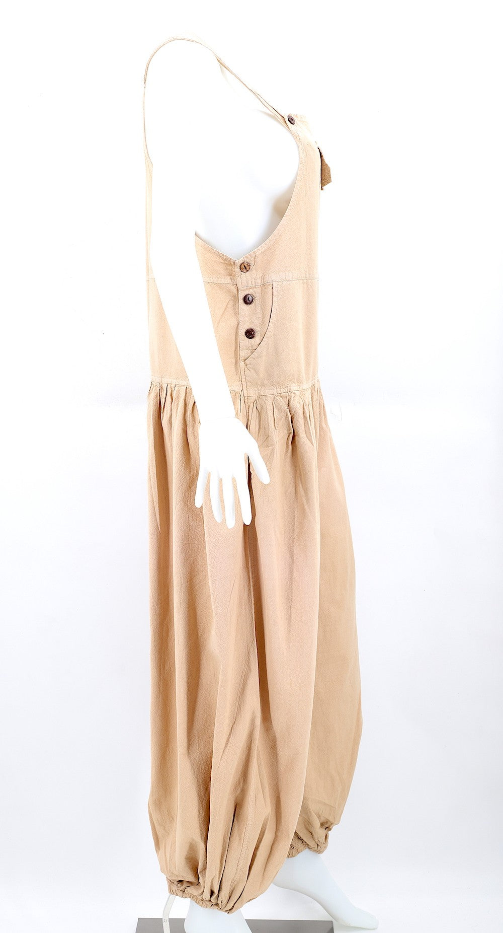 Overalls - Cotton Balloon Leg - Beige-hotRAGS.com