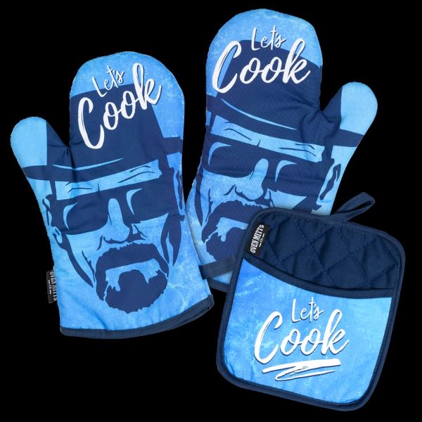 Oven Mitts - Let's Cook - Oven Mitts And Potholder Set-hotRAGS.com