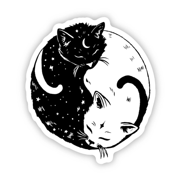 Sticker - Yin Yang Cat-hotRAGS.com