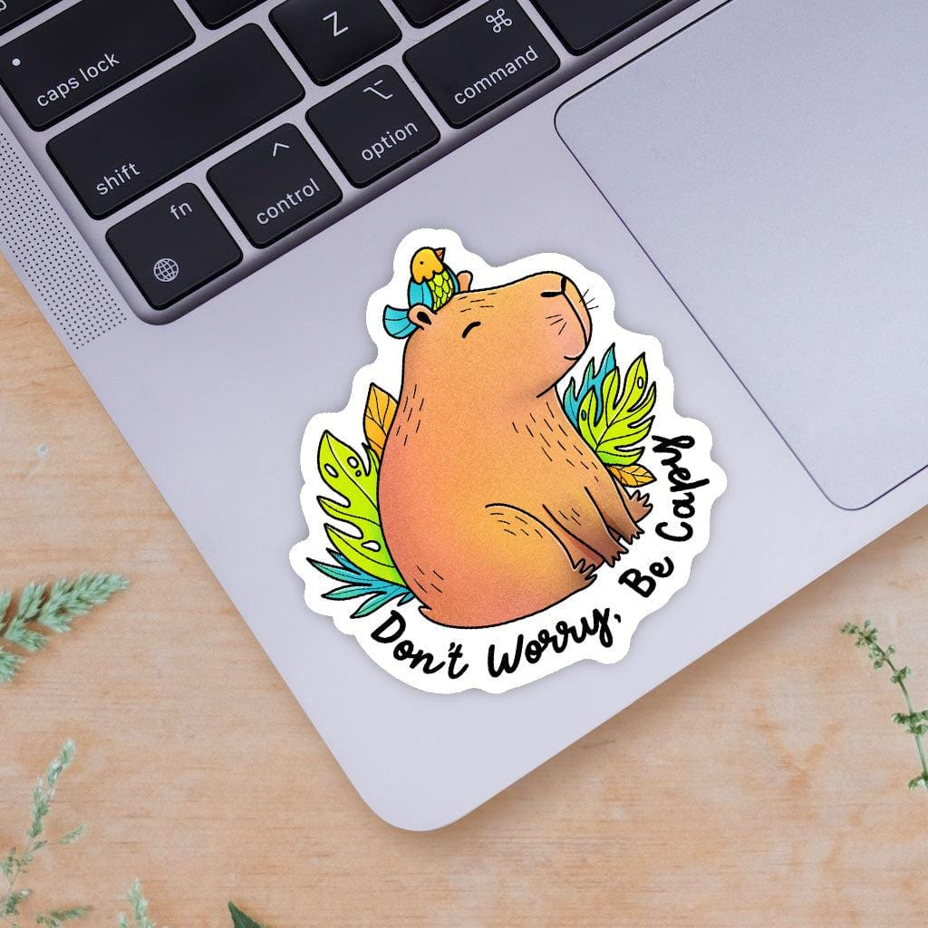 Sticker - Don't Worry Be Capy-hotRAGS.com