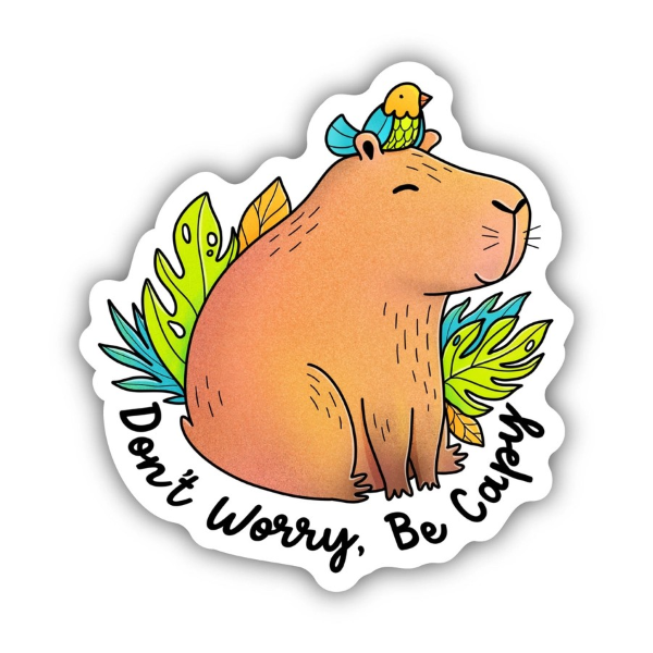 Sticker - Don't Worry Be Capy-hotRAGS.com