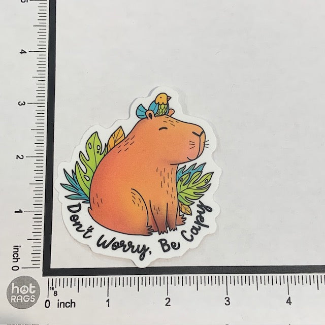 Sticker - Don't Worry Be Capy-hotRAGS.com