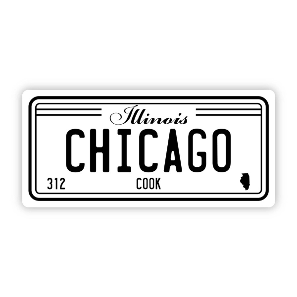 Sticker - Chicago License Plate-hotRAGS.com