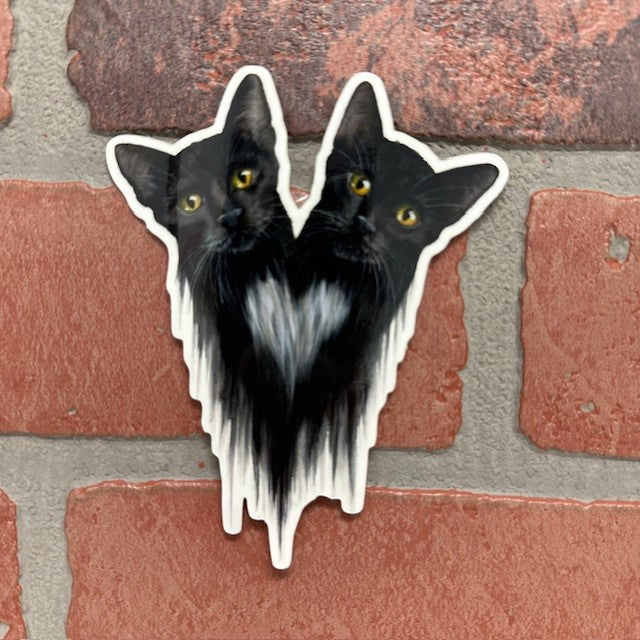 Sticker Cat Double Head