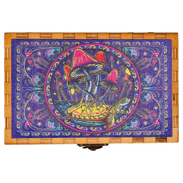 Tarot Box - Wooden Tarot Box - Mushrooms-hotRAGS.com