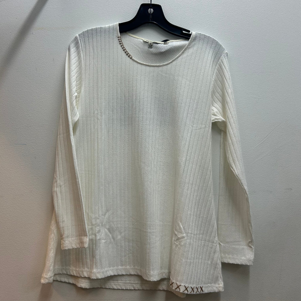 Jr Long Sleeve top - Stitched - Ivory-hotRAGS.com
