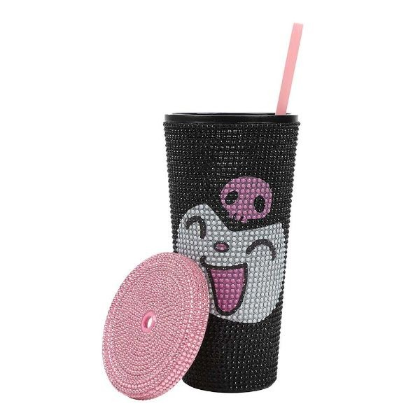 Tumbler - Kuromi - Rhinestone 16oz Acrylic Tumbler-hotRAGS.com