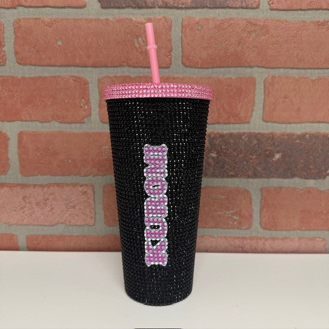 Tumbler - Kuromi - Rhinestone 16oz Acrylic Tumbler-hotRAGS.com