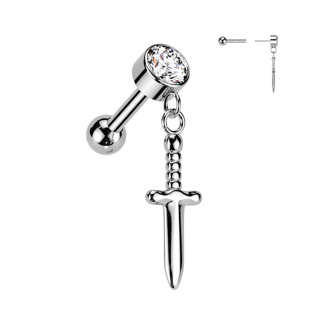 Cartilage - Dagger 16g - Silver-hotRAGS.com