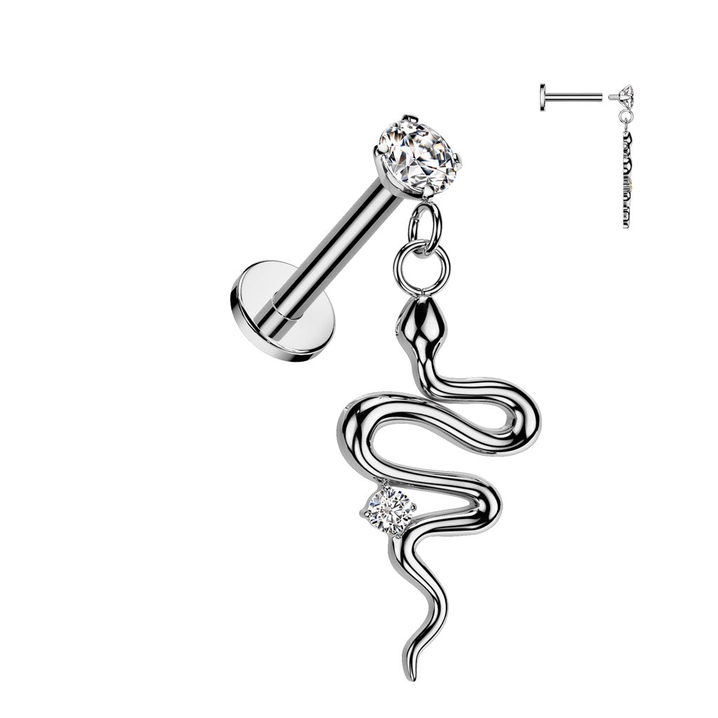 Cartilage - Snake - 16g - Silver-hotRAGS.com