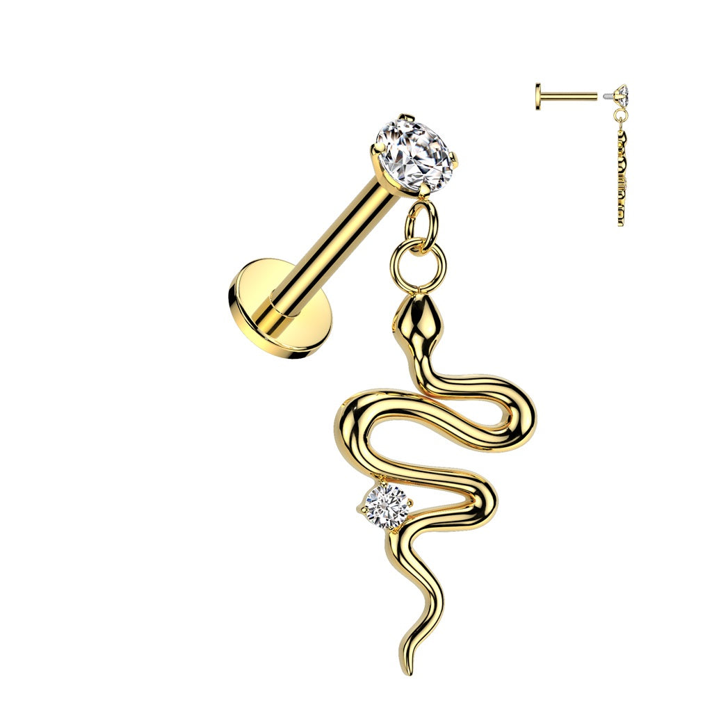 Cartilage - Snake - 16g - Gold-hotRAGS.com