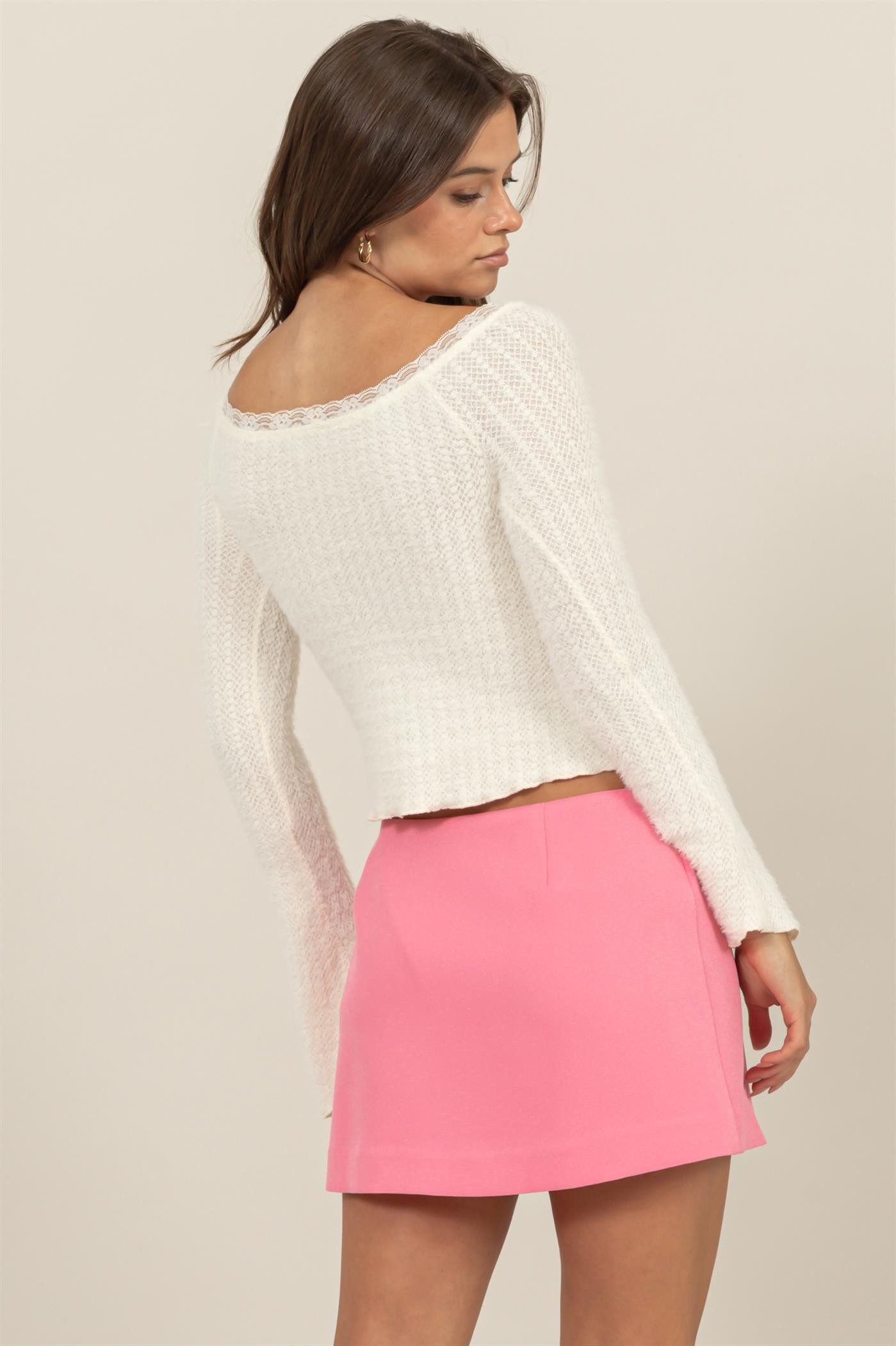 Jr Long Sleeve Top - Fuzzy Cream-hotRAGS.com