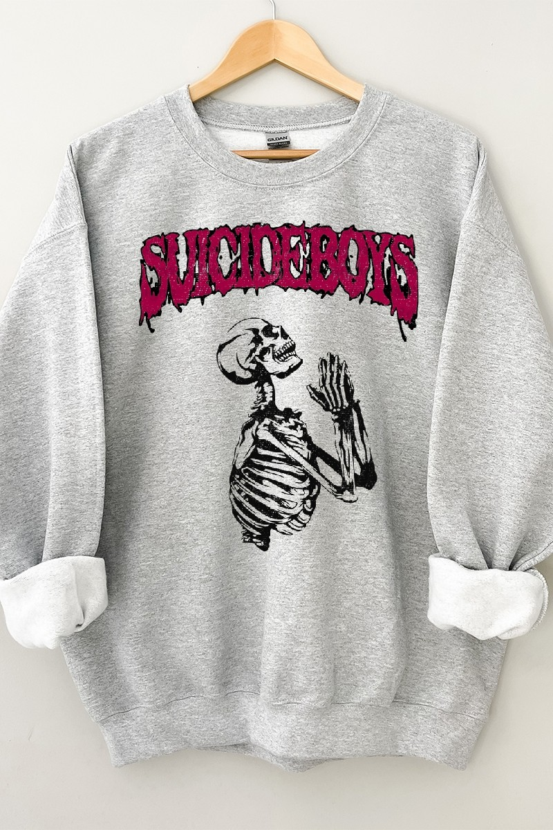 Sweatshirt - Skeleton Kneeling & Praying-hotRAGS.com