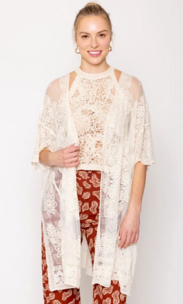 Kimono - Cardigan Mandala Lace - Ivory