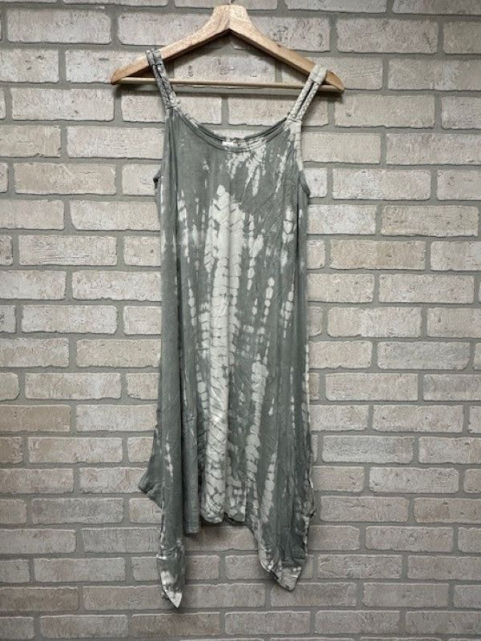 Dress - Mini Braided Strap - Light Grey