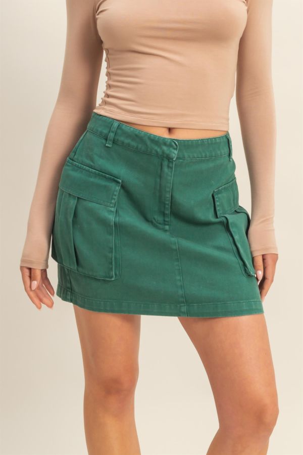 SKIRT - MINI WITH SIDE POCKETS - Green