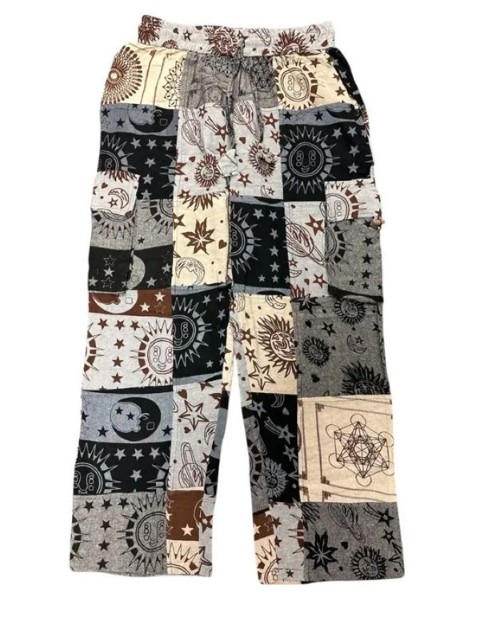 Pant - Cotton Black White Patch