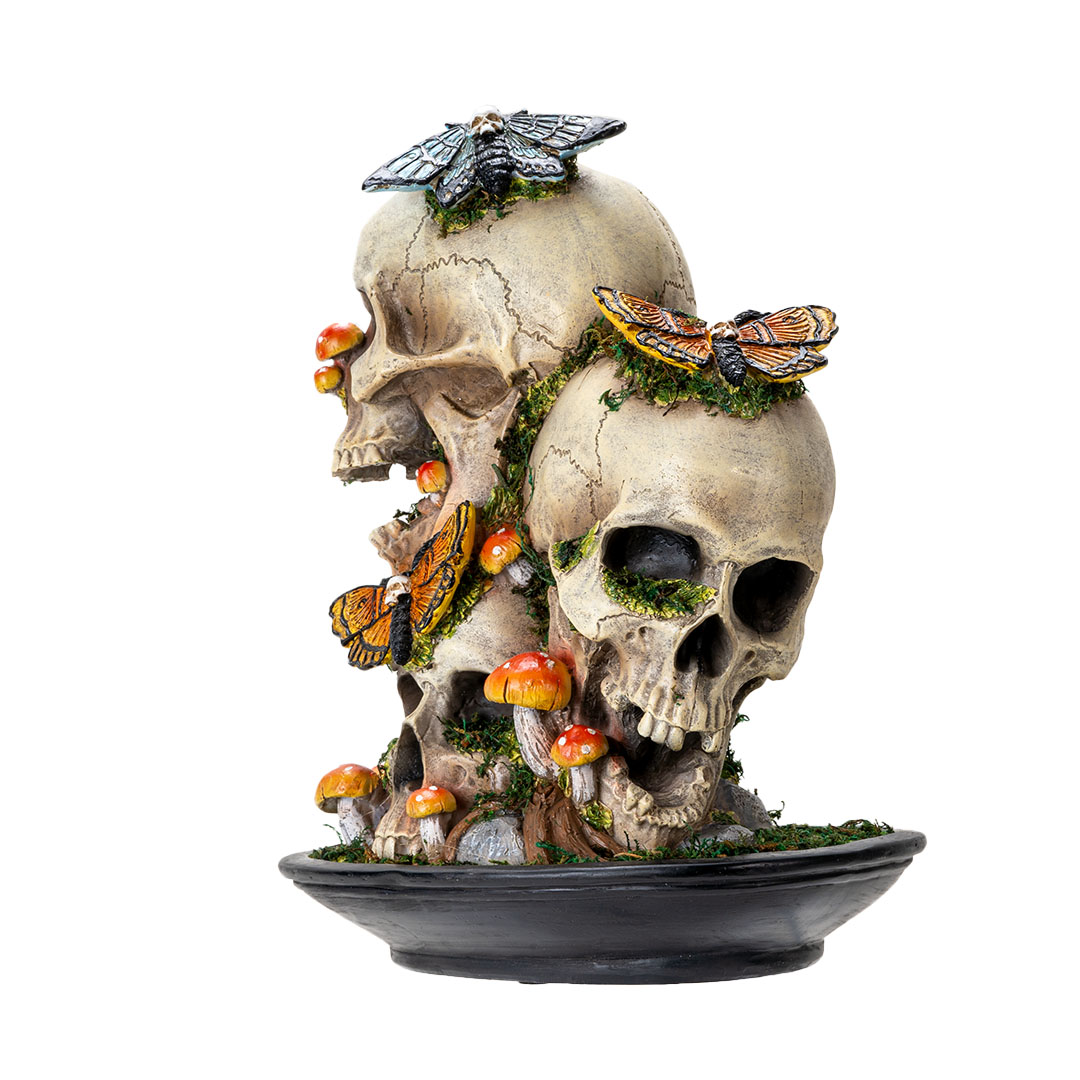 Statue - Skull With Death Moths - hotRAGS.com
