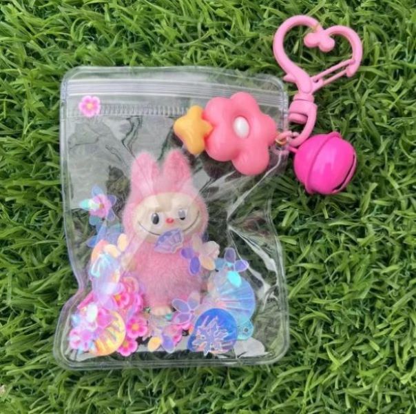 Keychain - Pink Monster In Pouch - hotRAGS.com