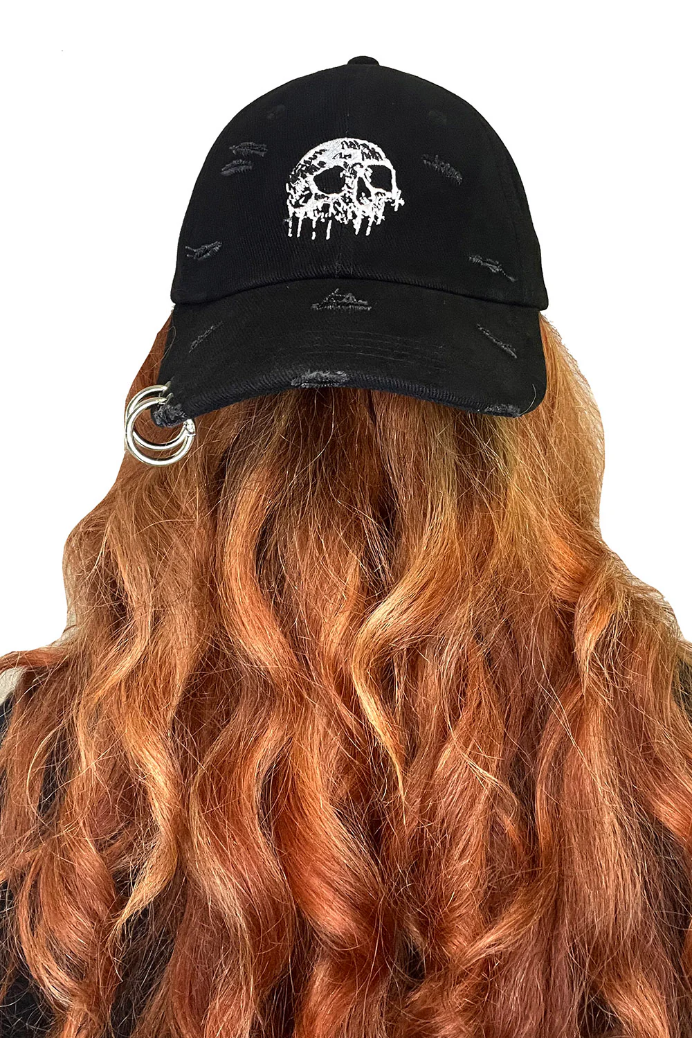 Hat - Skull Drip Baseball Hat Pierced - hotRAGS.com
