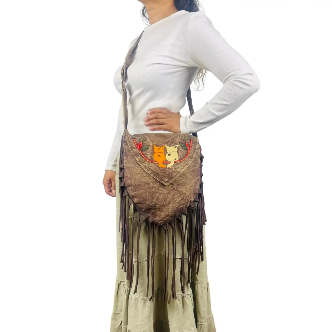 Bag - Crossbody Cat Fring Brown - hotRAGS.com