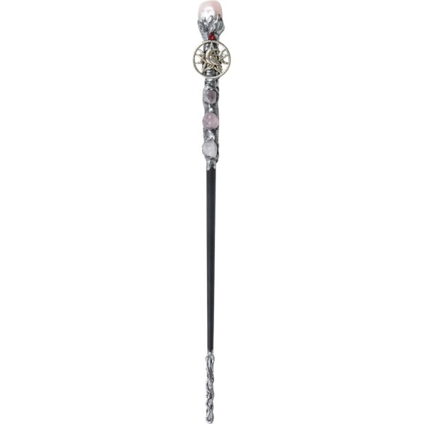 Wand - Magick Raven Rose Quartz