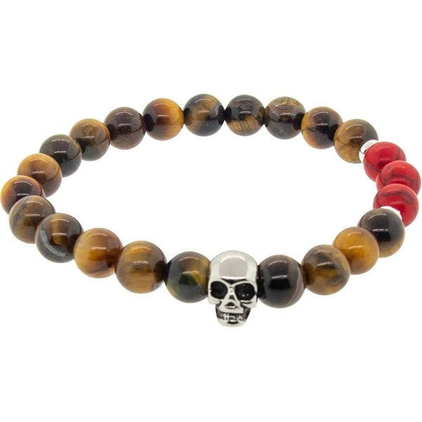 Bracelet - Tiger Eye Skull