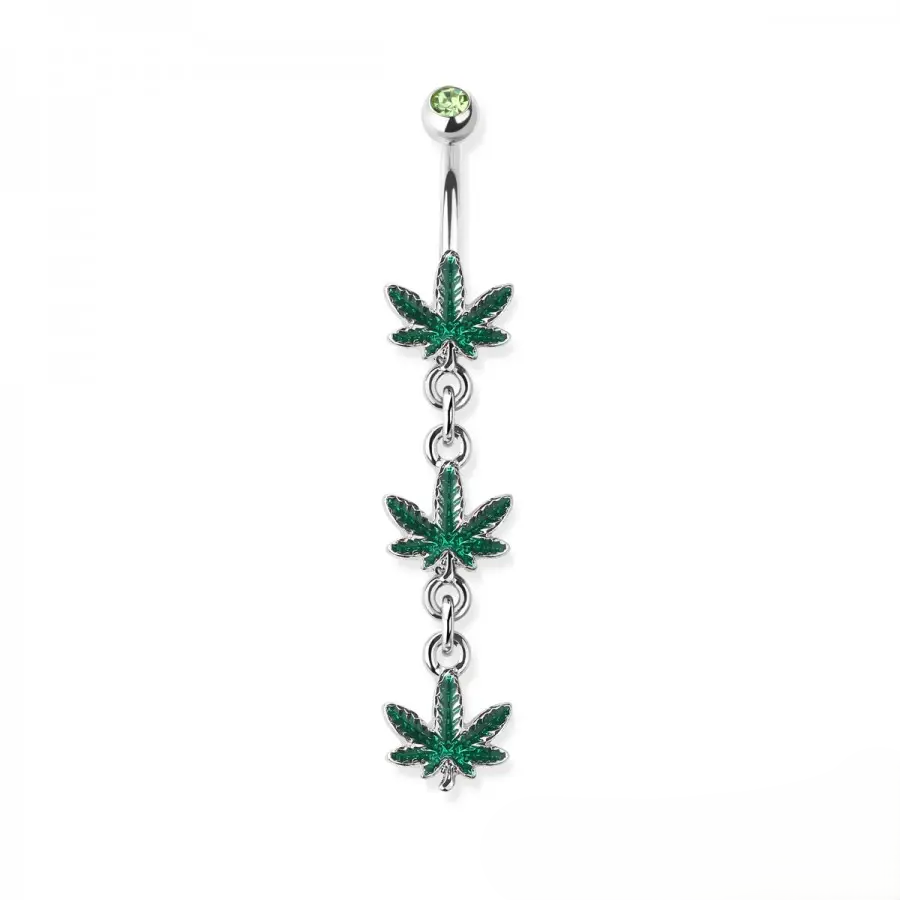 Belly Ring - Triple Leaf
