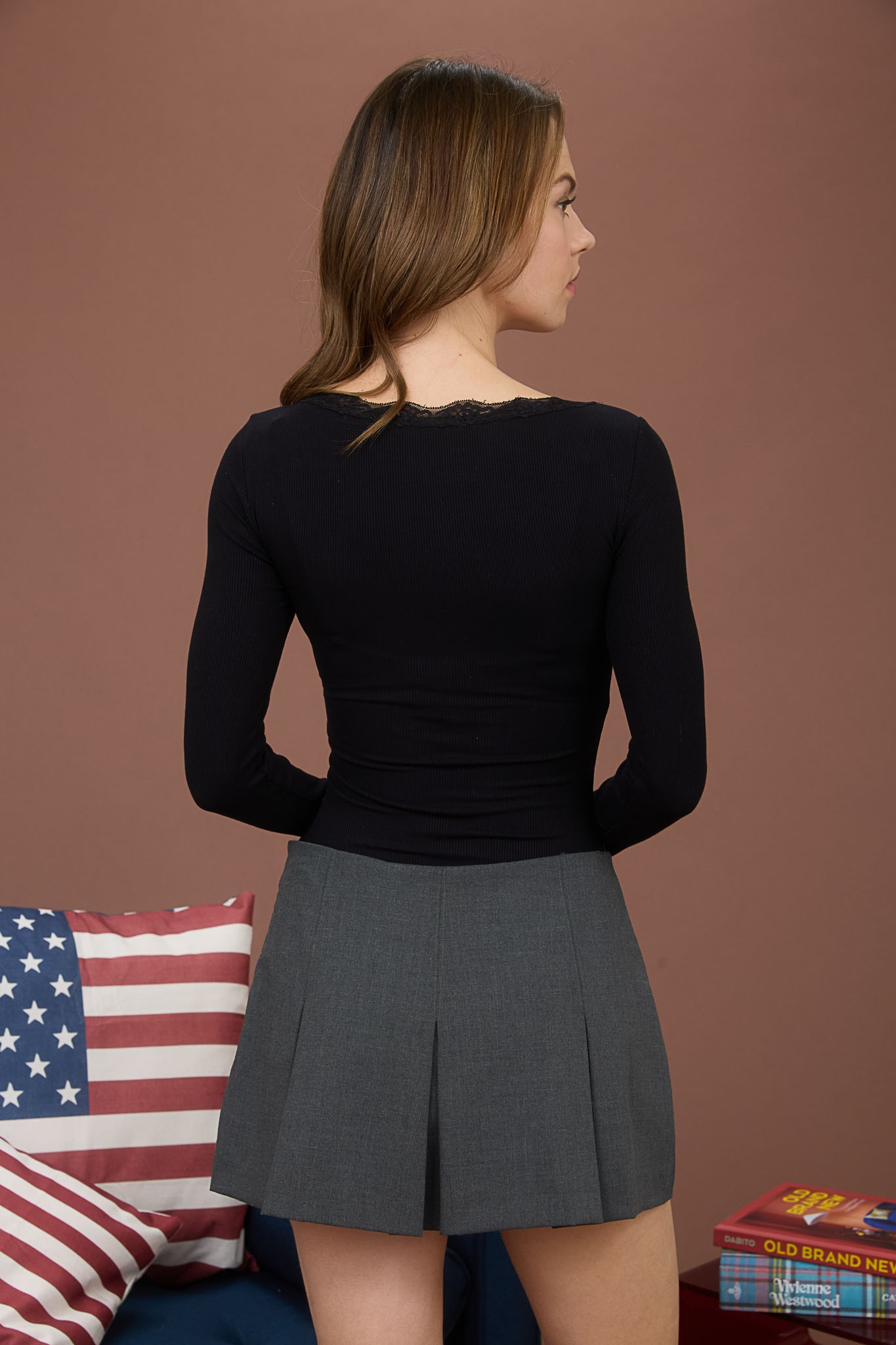 Jr Long Sleeve - Lace Button - Black