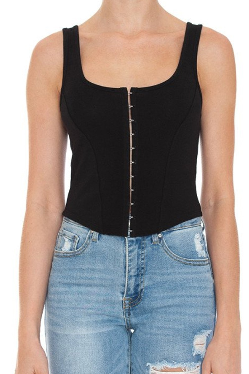 Jr Tank Top - Corset - Black