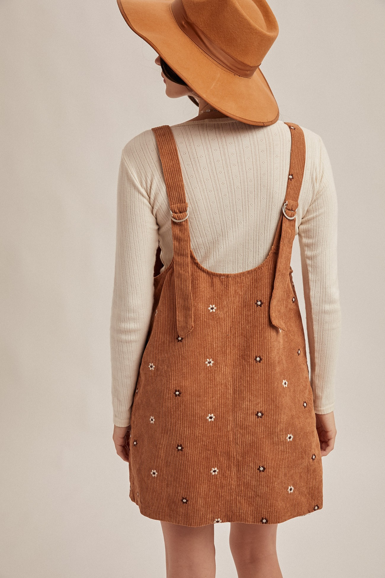 Dress - Mini Embroidered - Carmel
